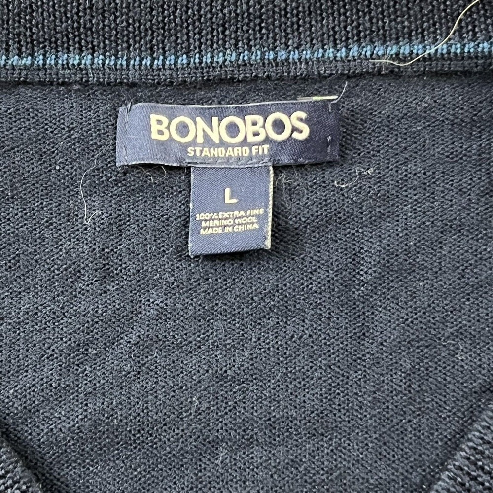 Bonobos Wool Sweater Mens Large Blue Knit‎ Standard Fit Dadcore Classic Preppy - Picture 6 of 8